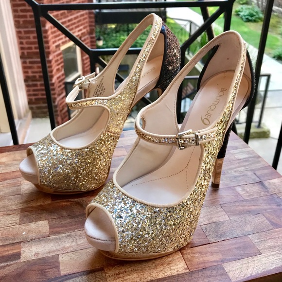 Boutique 9 Gold Glitter Wedding sparkly glitter